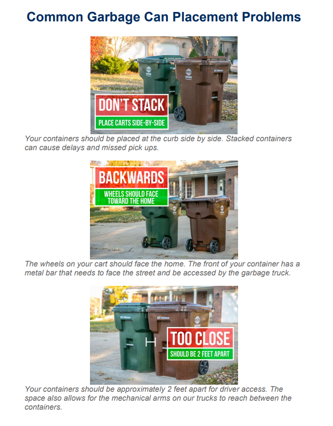 How to Place Your Garbage Cart at the Curb